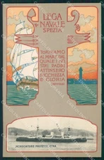 La Spezia Naval League Hohenstein Ship Etna Art Nouveau postcard MT7429