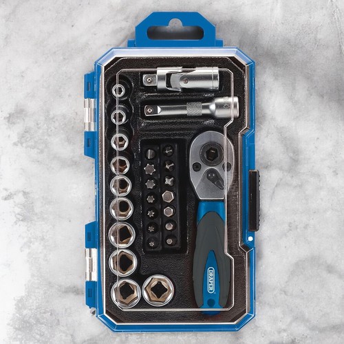 Draper 04778 1/4" Drive Metric Socket & Bit Set 27pc 4-13mm CRV Sockets c/w Case - Picture 11 of 13