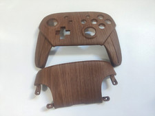 Wooden Grain Soft Touch Shell for Nintendo Switch Pro Controller Front Back