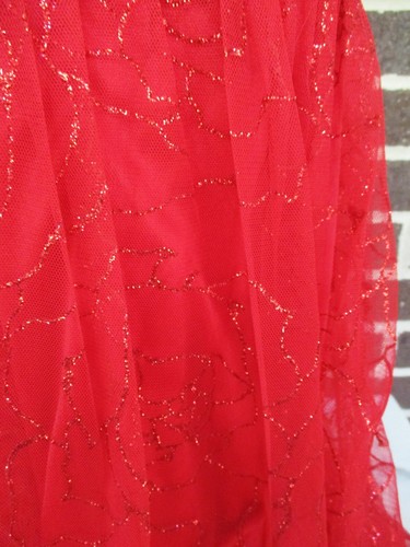 My Michelle Girls Size 12 Red Dress-Sparkly layered sequin Silk Roses-Party - Picture 9 of 15