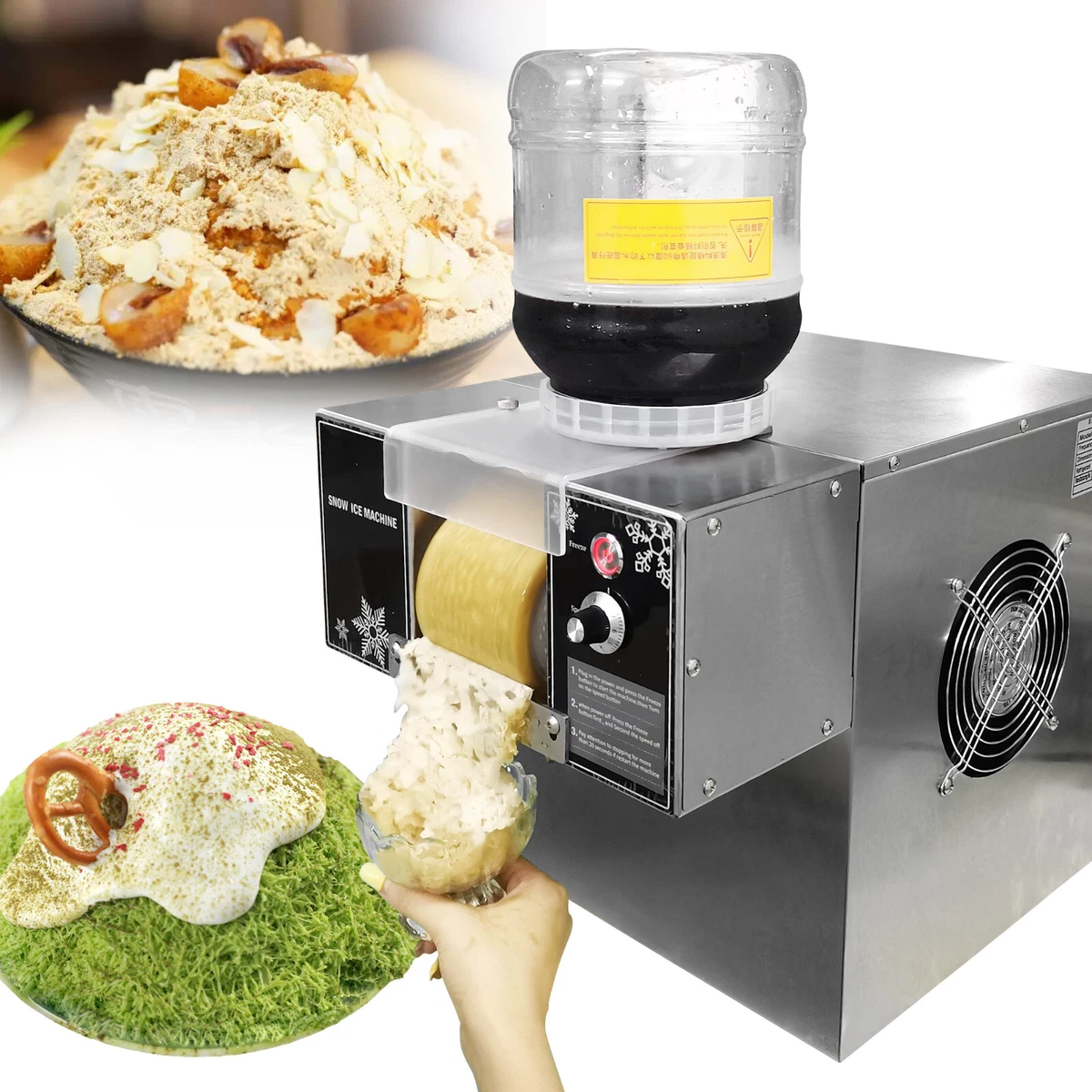 Wixkix 60kg h Korean Shaved Ice Machine Ice Shaver Commercial