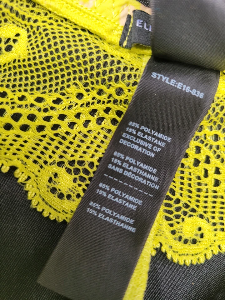 NWT Elle Macpherson Summer Meadow Acid Green Lace Thong Size L US EUR UK - Image 4 of 4