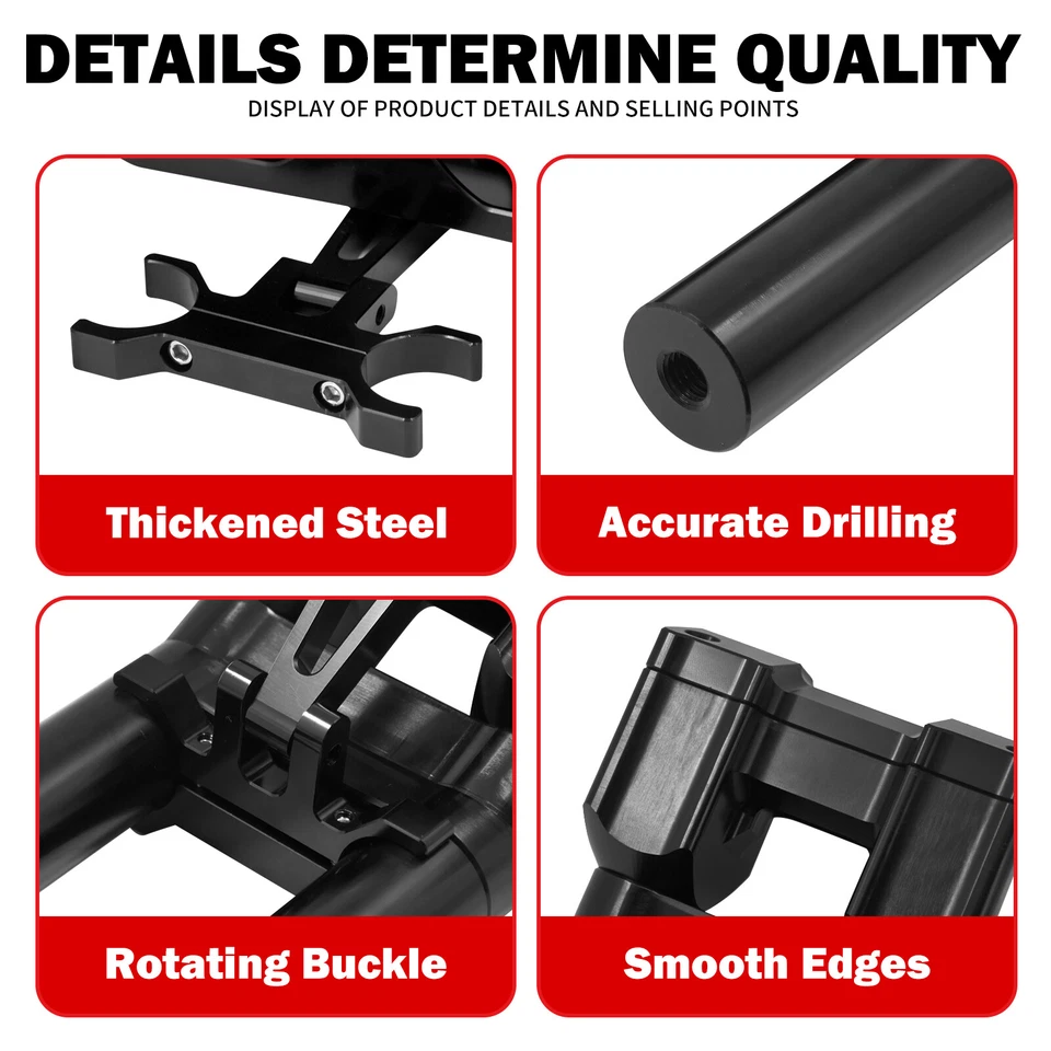 10"Handlebar Clamp Black Risers w/ Gauge Housing For Harley Road Glide 2015-2023 - Image 4 of 4