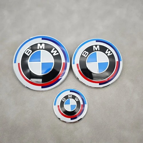 3Pcs 45MM 74/ 82MM Steering Wheel Car Front Hood Badge Rear Trunk Emblem For BMW - Picture 7 of 31