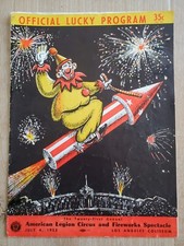 AMERICAN LEGION CIRCUS & FIREWORKS SHOW 1953 Souvenir Program Los Angeles July 4