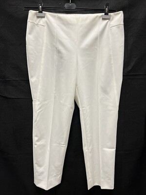 ESCADA Pants Womens Size 46 Off White Tuska Side Zip Trousers NWT $495