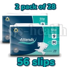 Attends Slips Regular 9 M Medium 56 Slips Nappy Pads Incontinence Pads 203323
