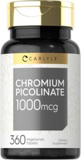 Ultra Chromium Picolinate 1000mcg  360 Vegetarian Tablets  by Carlyle