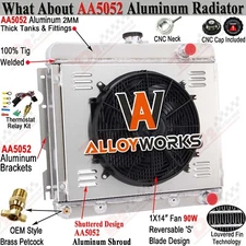 3Row Radiator Shroud Fan For 1967-1973 Plymouth Valiant Duster Dodge Dart Polara