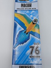 X Kites 76"span macaw-deluxe nylon kite, fiberglass,ripstop,skytail,easy set/fly