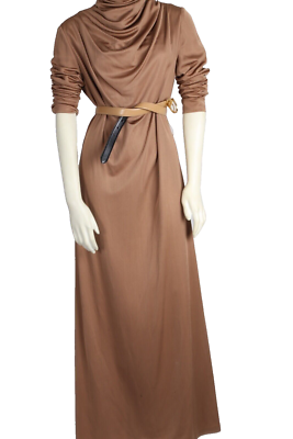 Vintage Lili Diamond Light Brown Waterfall Neck Long Sleeve Maxi Dress Size S | eBay Vintage Lili Diamond Light Brown Waterfall Neck Long Sleeve Maxi Dress Size S | eBay