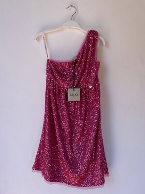 Liu Jo Womens 40 Fuxia Sequins Short Dress NEW with Tag