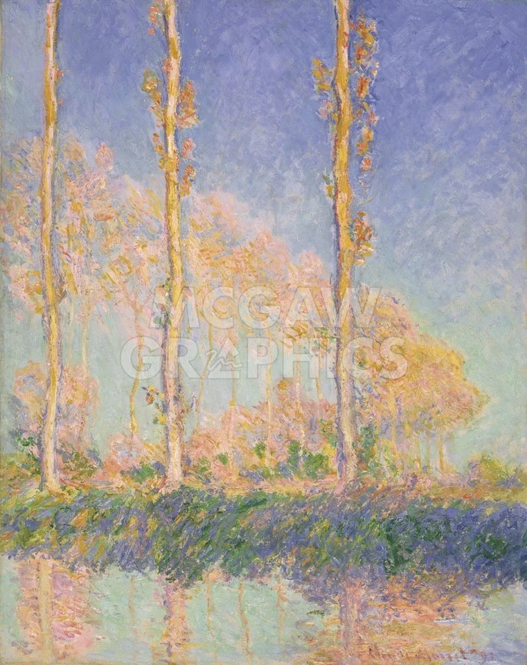 Poplars Autumn 1891, Claude Oscar Monet, Wall Decor Art Print 14" x 11" 2611 - Image 2 of 2