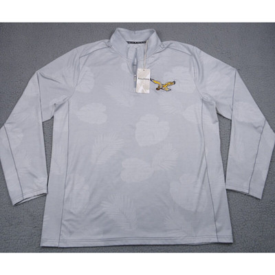 Eagles Sweater Mens XL Gray Tommy Bahama IslandZone Sport Delray Frond Half Zip