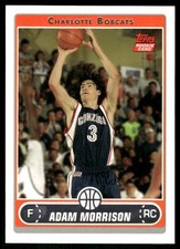 2006-07 Topps #216 Adam Morrison Rookie RC Charlotte Bobcats basketball card. rookie card picture