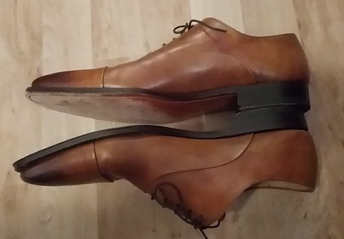 MAGNANNI Antiqued Brown Cap Toe Oxford Shoes US 12 M Saffron 15959 - Picture 5 of 10