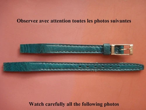 8mm GENUINE GREEN GRAINED CALFSKIN STRAP FOR FIXED WELDED HANDLES N.O.S