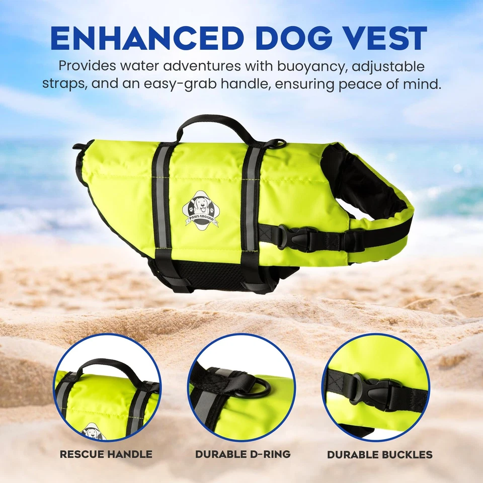 Target Neon Yellow Dog Life Jacket with Reflective Strips Multiple Sizes Avai... - Image 3 of 4