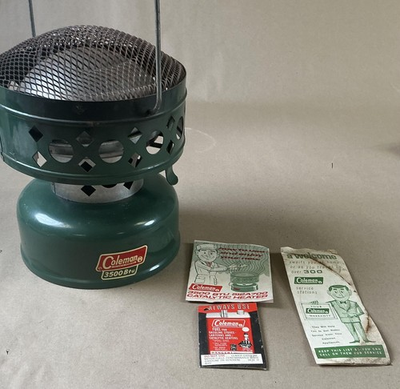 #ad Vintage Coleman 3500 BTU 512A700 Catalytic Heater Green Camping Tent Heater Gas $89.99