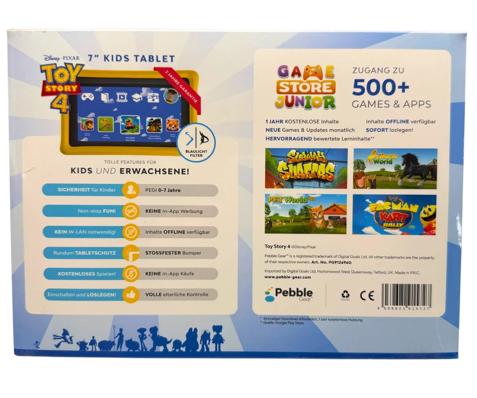 Pebble Gear Disney Kinder Tablet Kids 7 Zoll 500+ Spiele, Disney Apps & E-Books - Bild 3 von 4