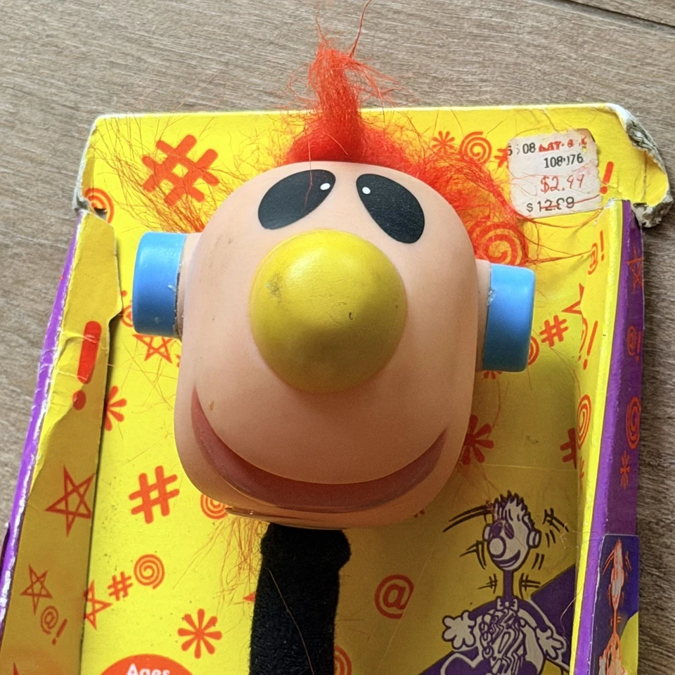 全新 复古 ERTL Jibba Jabba 12 英寸 噪音制造者 玩具 娃娃 红色莫霍克 1994 - 粗盒 — 第 3/4 张图片