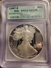 1987 S Proof Silver American Eagle PR70 DCAM