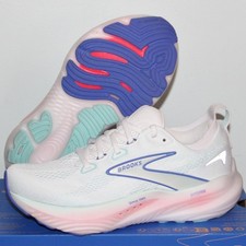 Brooks Glycerin 22 Running Shoes Womens 7 D White Pink Blue 120434-1D-110 Wide