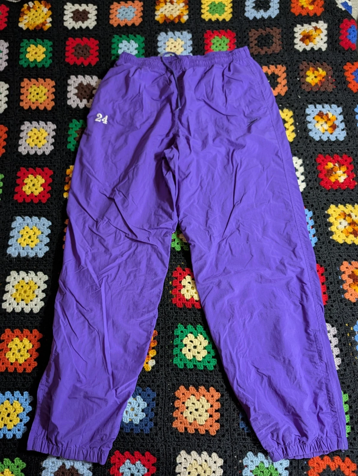 Speedo Vintage Men's Size XL Purple 90s Nylon Lined Active Parachute Pants 24