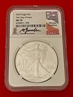 2023 1 Ounce Silver Eagle NGC MS70 Gaudioso Signed First Day Of Issue