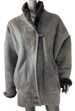 Genuine Shearling Coat Womens M Brown Suede Unbranded