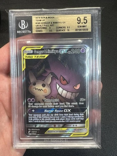 Pokémon Gengar & Mimikyu GX 165/181 Team Up BGS 9.5 Gem Mint