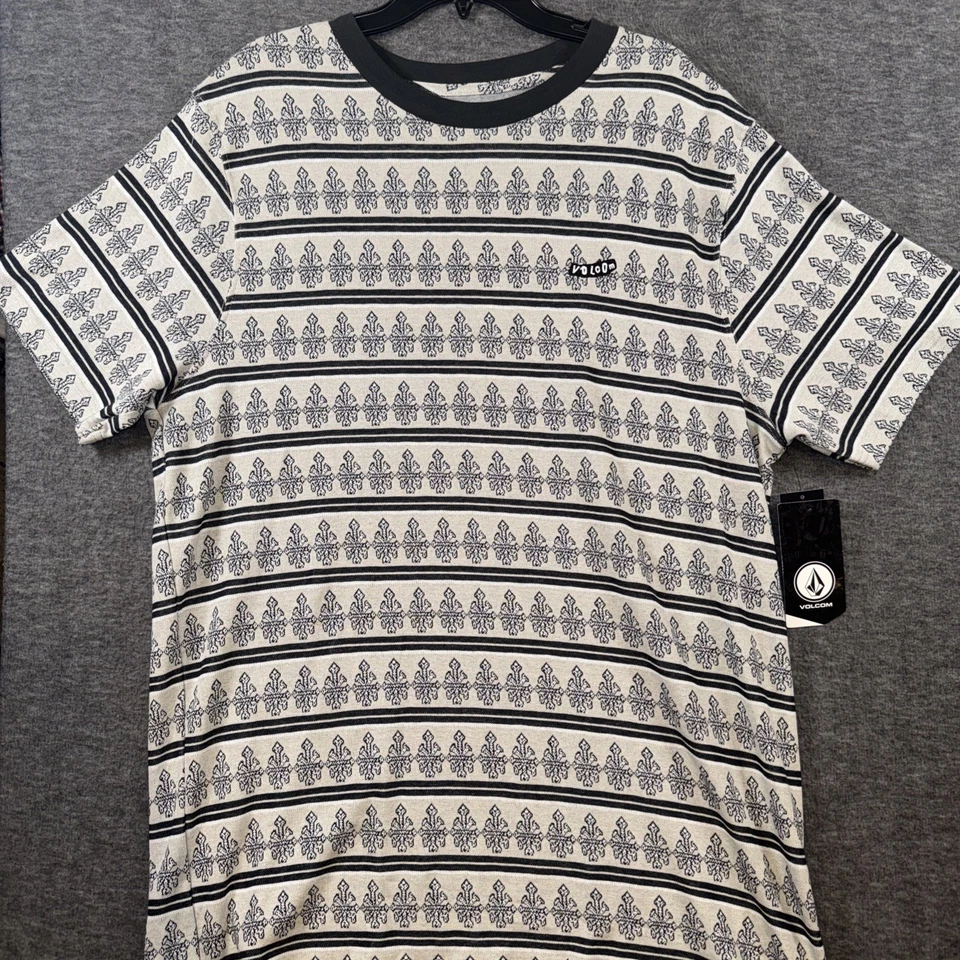 Volcom Mens Bone Stamp Crew Short Sleeve Surf T Shirt Jacquard Stone Sz XL NEW - Image 2 of 4