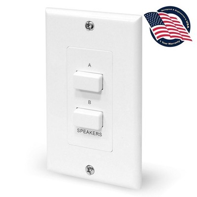 Pyle In-Wall Speaker Selector Switch, Wall Plate Simple Universal Standard PVCS2