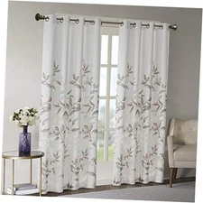  Cecily Semi Sheer SINGLE Panel Window 50"W x 84"L (Pack of 1) Leaves Mauve