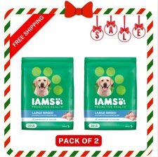 2P Iams Proactive Health Large Breed Dry Dog Food With Real Chicken, 30 Lb. Bag