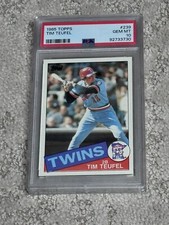 1985 TOPPS BASEBALL CARD PSA 10 LOW POP TIM TEUFEL MINNESOTA TWINS