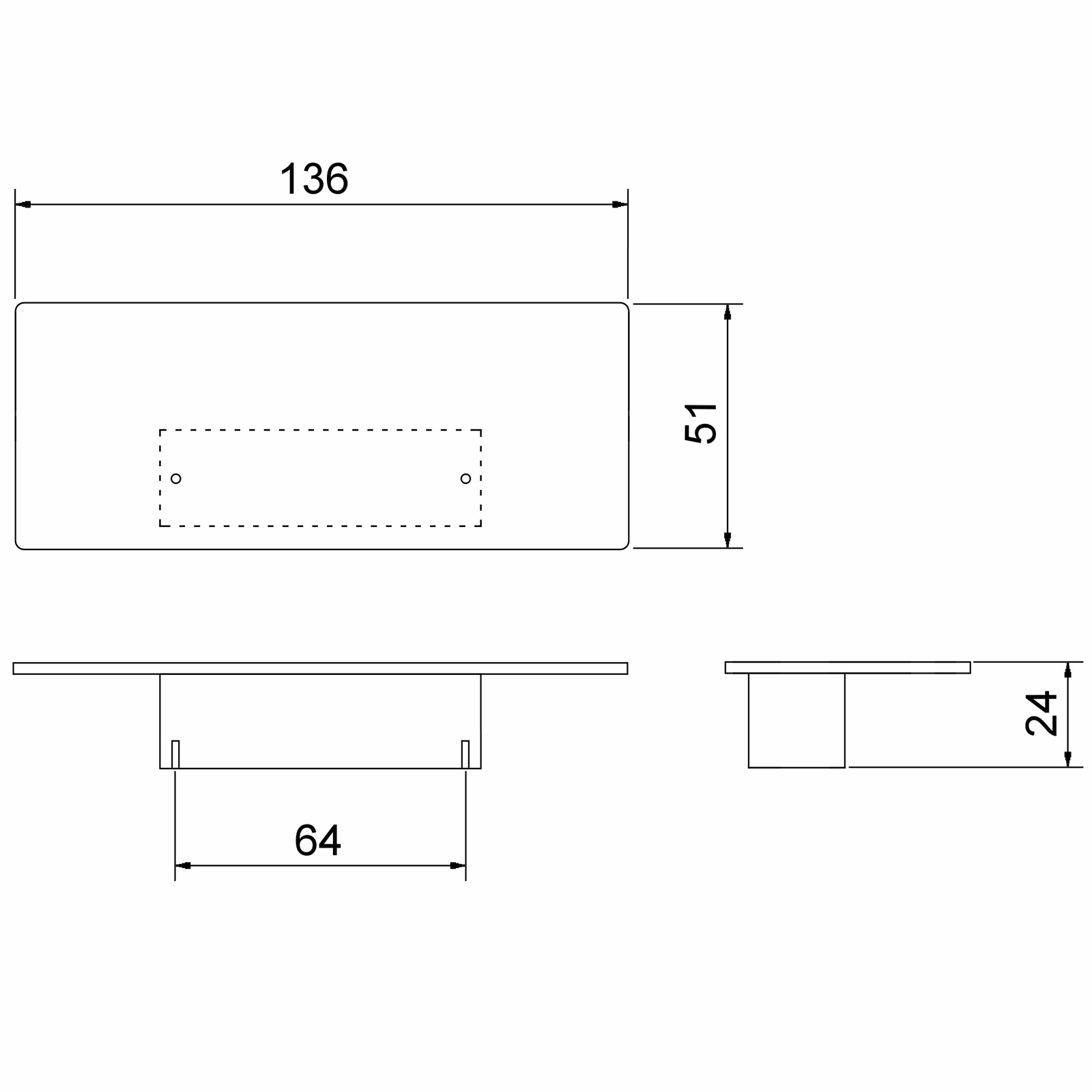 Möbelgriff BA 64 mm Edelstahloptik Möbelgriffe Designgriff Griff Griffe