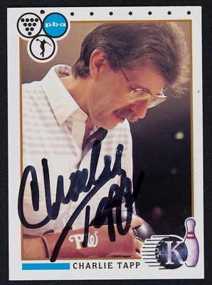 Charlie Tapp Signed 1990 Kingpins Bowling Card #99 - PBA Bowler On Card Auto