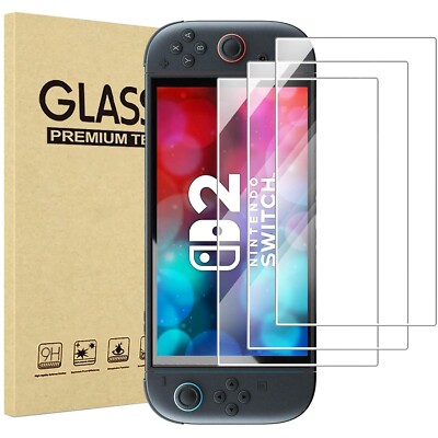 Nintendo Switch 2 [7.9 Inch 2025] Screen Protector Tempered Glass Case Friendly