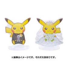 Juego de 2 soportes acrílicos grandes Pokemon Center - Boda Pikachu (novio + novia)