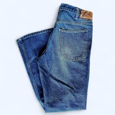 Vintage 70s Plain Pockets Men  s Bell Bottom Flared Denim Blue Jeans 34x31
