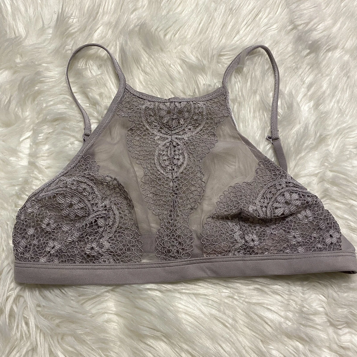 Bralette Dentelle Victoria's Secret Taille M - Gris, Bonnet A, Occasion Très Bon état