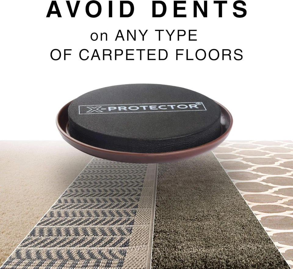 Deslizadores de muebles para alfombras - 8 piezas mejores almohadillas móviles pesadas 3 1/2" - Deslizadores para Foto 3 de 4
