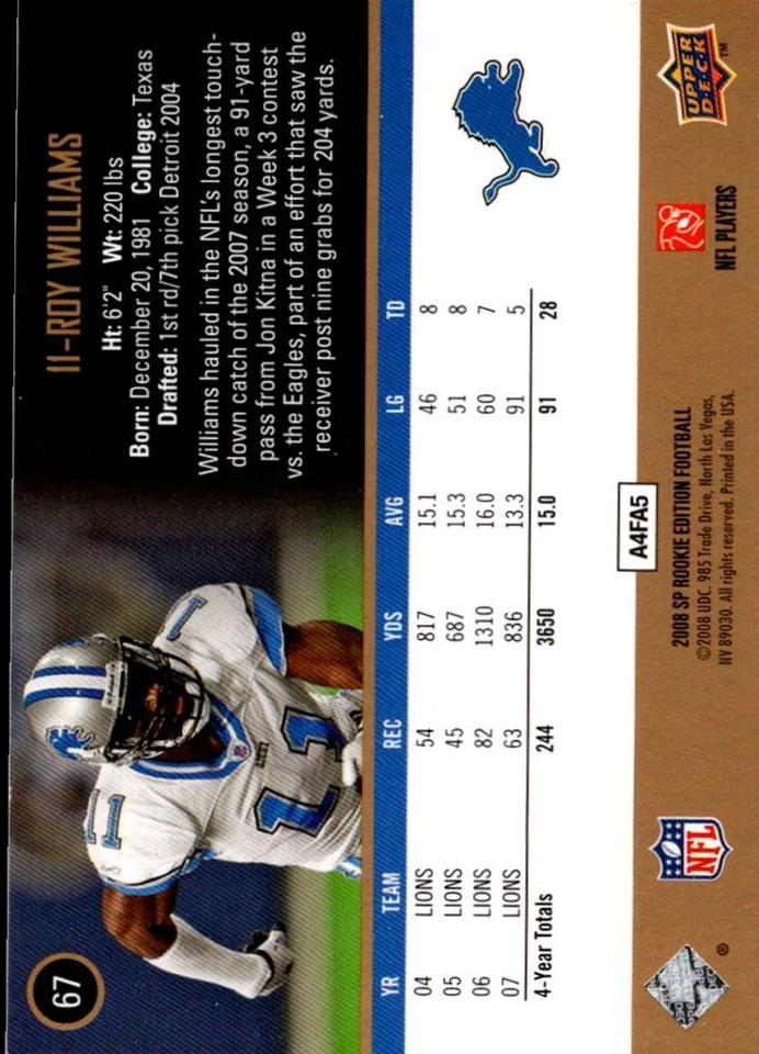 2008 Upper Deck First Edition DeAngelo Williams Carolina Panthers #20 - Image 2 of 2