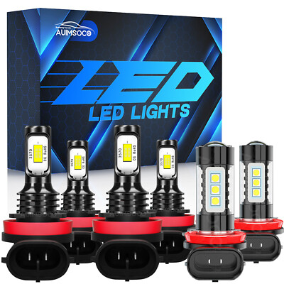 6pc de bombillas LED de faros Luces antiniebla para For Nissan Altima 2007-2017