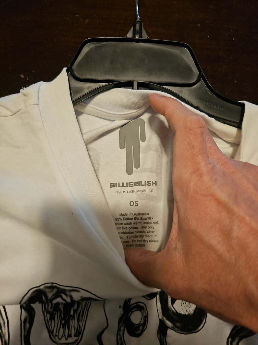 Billie Eilish White T-Shirt - Oversize LONG OS OFFICIAL | eBay