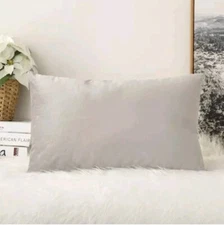 MIULEE Pack of 2 Velvet Soft Solid Decorative Rectangle Throw Pillow Covers Set 