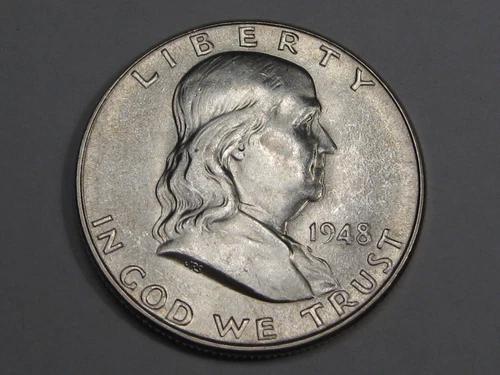 BU 1948-d Silver Franklin Half Dollar.  #11