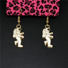 Hot White Enamel Cute Astronaut Girl Fashion Women Stand Jewelry Earring