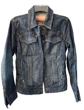 Womens  Parasuco Jeans  Denim Jacket Distressed Riveted